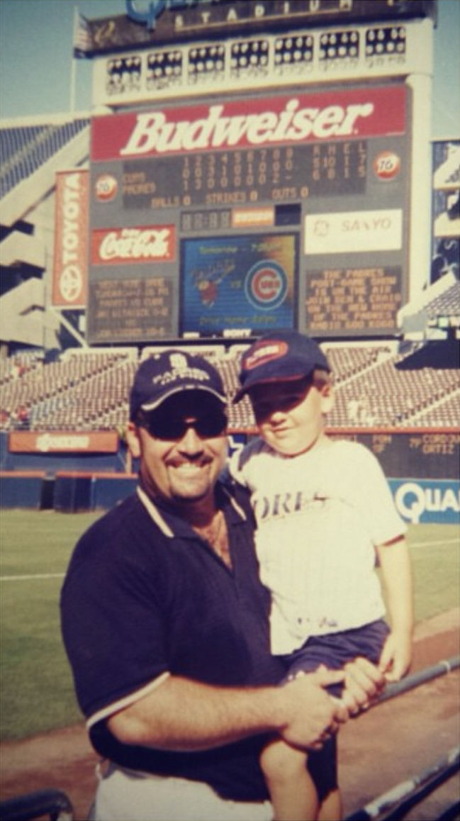Pops and I at the Q, August 3, 2000. We beat the Cubs 6-5, Hoffman got the save.